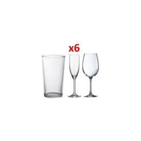 Set De 6 Verres à Eau, 6 Coupes à Vin Et 6 Coupes à Champagne - Transparent