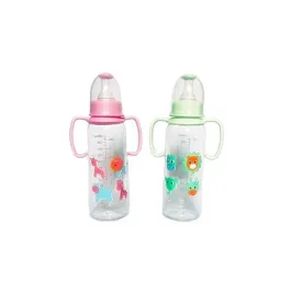Lot De Deux Biberons En Caoutchouc ( 0 à 6 Mois) - 240 Ml - Transparent/Multicolore