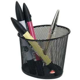 Pot à crayon métal mesh noir Alba