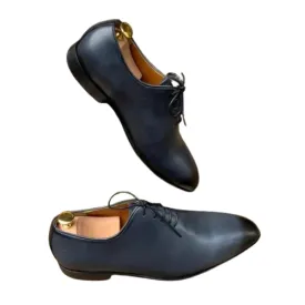 Souliers En Cuir -Homme Avec Lacet : Bleu