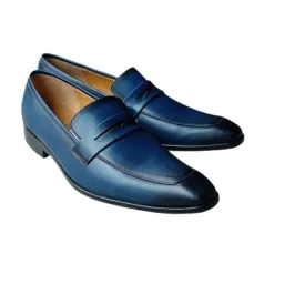 Soulier Homme En Cuir - Couleur Bleu