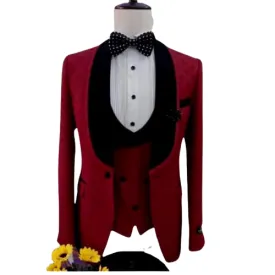 Costume  Pour Homme 03 Pieces - Rouge