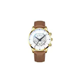 Chic Montre à Bracelet En Acier -marron/or