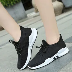 Baskets A Lacet Pour Femme - BT49-Noir