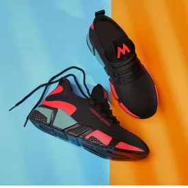 Femme Baskets De Sport Pour Femme -Noir/Rouge