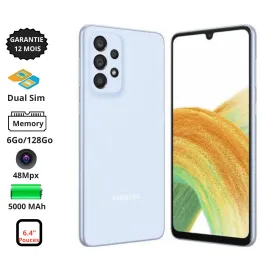 Samsung Galaxy A33 - 6.4" - 5G - 6/128Go - 48mpx - 2xSim-Bleu