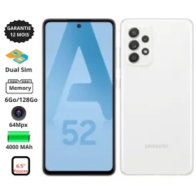 Samsung Galaxy A52- 5G - 6.5" - 6Go - 128Go - 64Mpx