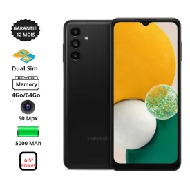 Samsung Galaxy A13 - 6.5" - 4G - Dual Sim - 50Mpx - 4Go - 64Go – 5000mAh- Noir