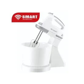 Smart Techonology :  Batteur Electrique Avec Bol-STPE-312 - 200 W - Blanc/Inox - 3 Mois Garantie