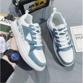 Baskets A Lacets Canvas-Bleu