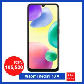 XIAOMI Redmi 10A - 4G - 6.53" - 4/64Go - 13Mpx - 5000mAh - (Gris-Bleu-Noir)