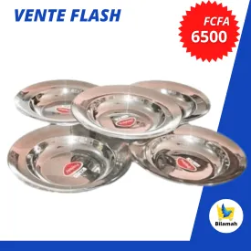 Lot De 6 Assiettes En Inox - Argent