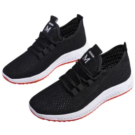 Baskets De Sport pour femmes, , respirantes, épaisses, antidérapantes, en maille légère, plates BT58 -Noir