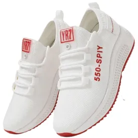 Chaussures de sport légères et confortables en maille pour femmes, décontractées, respirantes, à la mode - BLANC