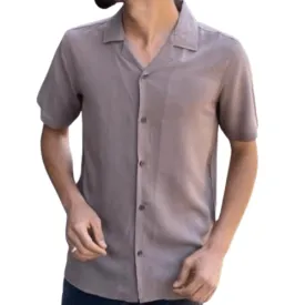 ​Chemise Hawaïenne funky décontractée boutonnée à manches courtes pour homme Unisexe - Marron