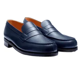 Mocassin Homme : En Cuir - Bleu