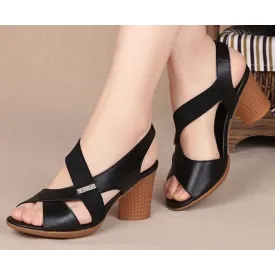 Sandales à talons hauts épais pour femmes, chaussures confortables et antidérapantes, semelle souple