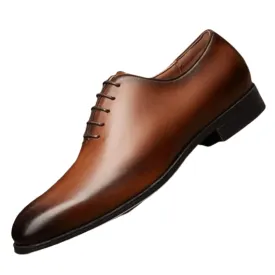 Soulier Homme : en Cuir -A Lacet - Marron​​​​​​