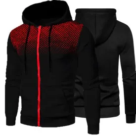 Veste à capuche avec fermeture éclair pour homme, vêtement de marque décontracté - Noir