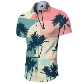 Chemise surdimensionnée à manches courtes pour hommes, imprimé Floral, décontracté - Multicolore