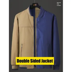 Veste légère décontractée à rayures pour homme, manteau, à la mode - Marron