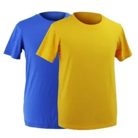 T-shirt de sport à séchage rapide pour hommes, vêtements d'entraînement - Jaune - Bleu