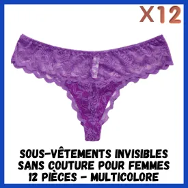 SOUS-VETEMENTS INVISIBLES SANS COUTURE POUR FEMME 12 PIECES - MULTICOLORE
