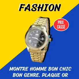 Montre homme bon chic bon genre. Plaque Or