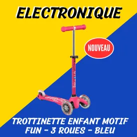 ​​Trottinette Enfant Motif Fun - 3 Roues - Bleu