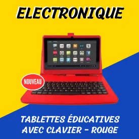 Tablettes éducatives avec clavier - Rouge